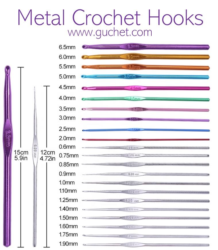 CROCHET HOOK SET - INCLUDES 22 HOOKS + 1 CASE —  - Yarns,  Patterns and Accessories